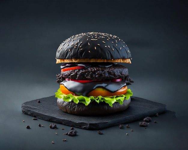 CESTA BURGER BLACK 36U I  BLACK 12 CM